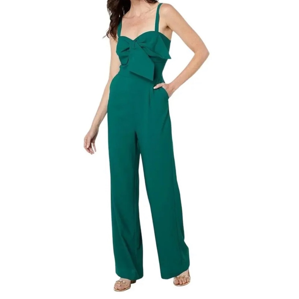 Lilly Pulitzer Kavia Jumpsuit Green Wide Leg Adjustable Strap 010895 12